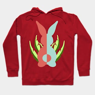 Easter Bunny Red & Dull Green Hoodie